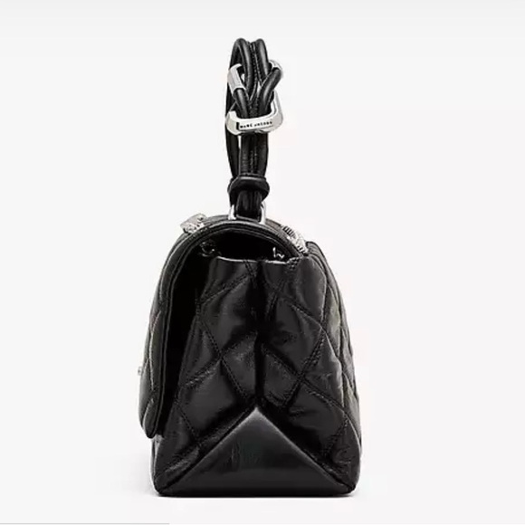 Black Quilted Leather Handbag - Picture 4 of 13